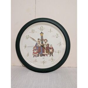 Vintage Musical Christmas Wall Clock 12 Days of Christmas Carolers Plays Music